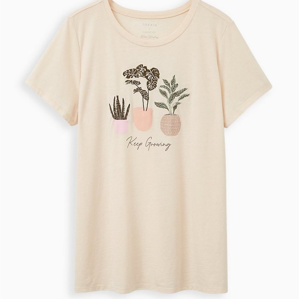 Torrid plus size top *SHEER* 4 4x keep growing graphic t- shirt tee plants nwts